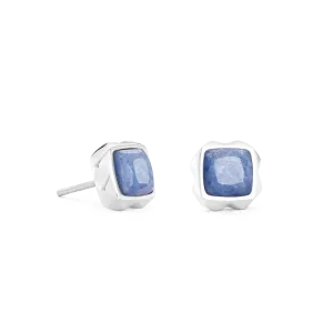 Earrings Spikes Square Aventurine silver-blue
