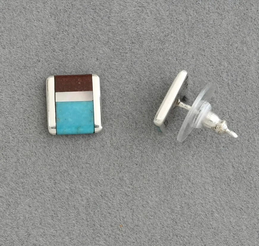 Earrings with Square Inlay by Jimmy Poyer