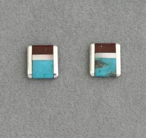 Earrings with Square Inlay by Jimmy Poyer