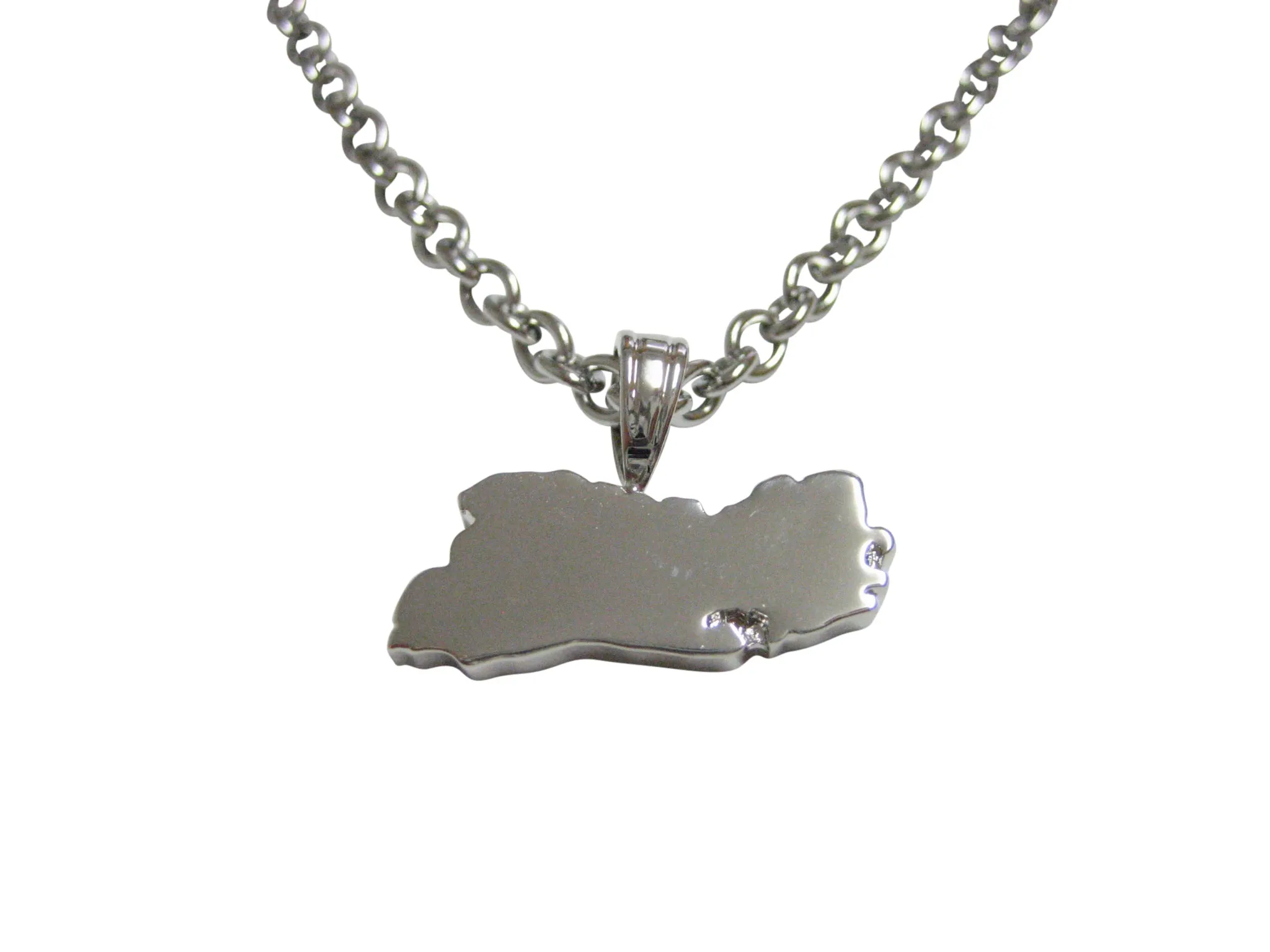 El Salvador Map Shape Pendant Necklace