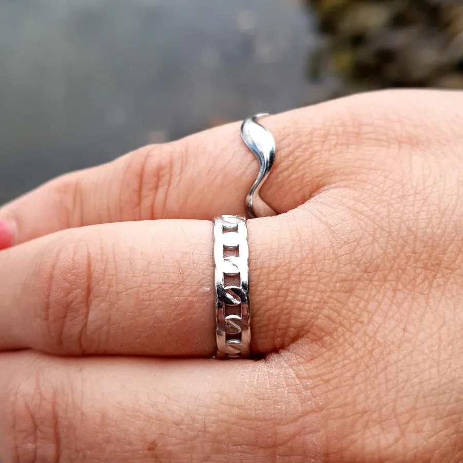 Elegant Waves Adjustable Ring - Gold or Silver