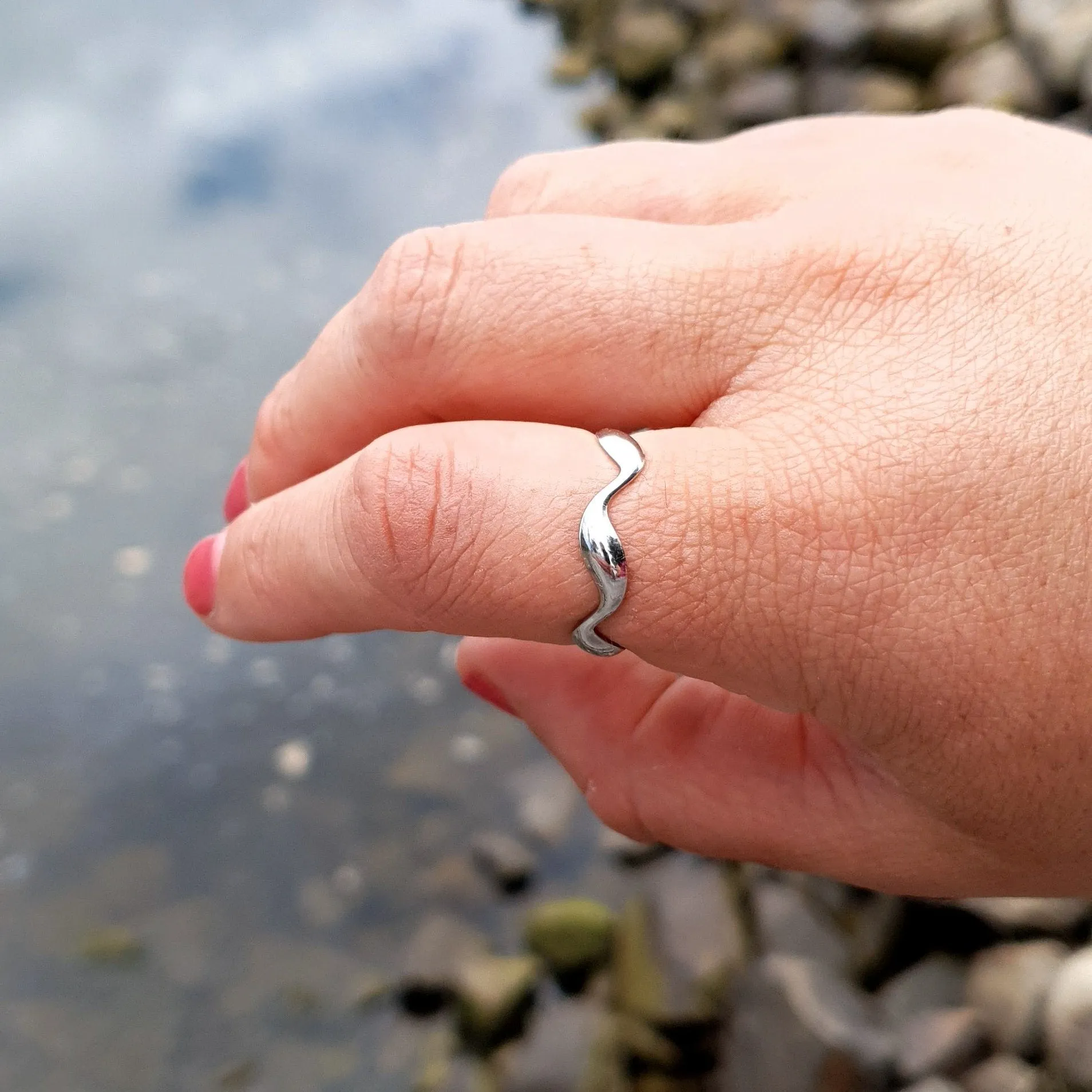 Elegant Waves Adjustable Ring - Gold or Silver