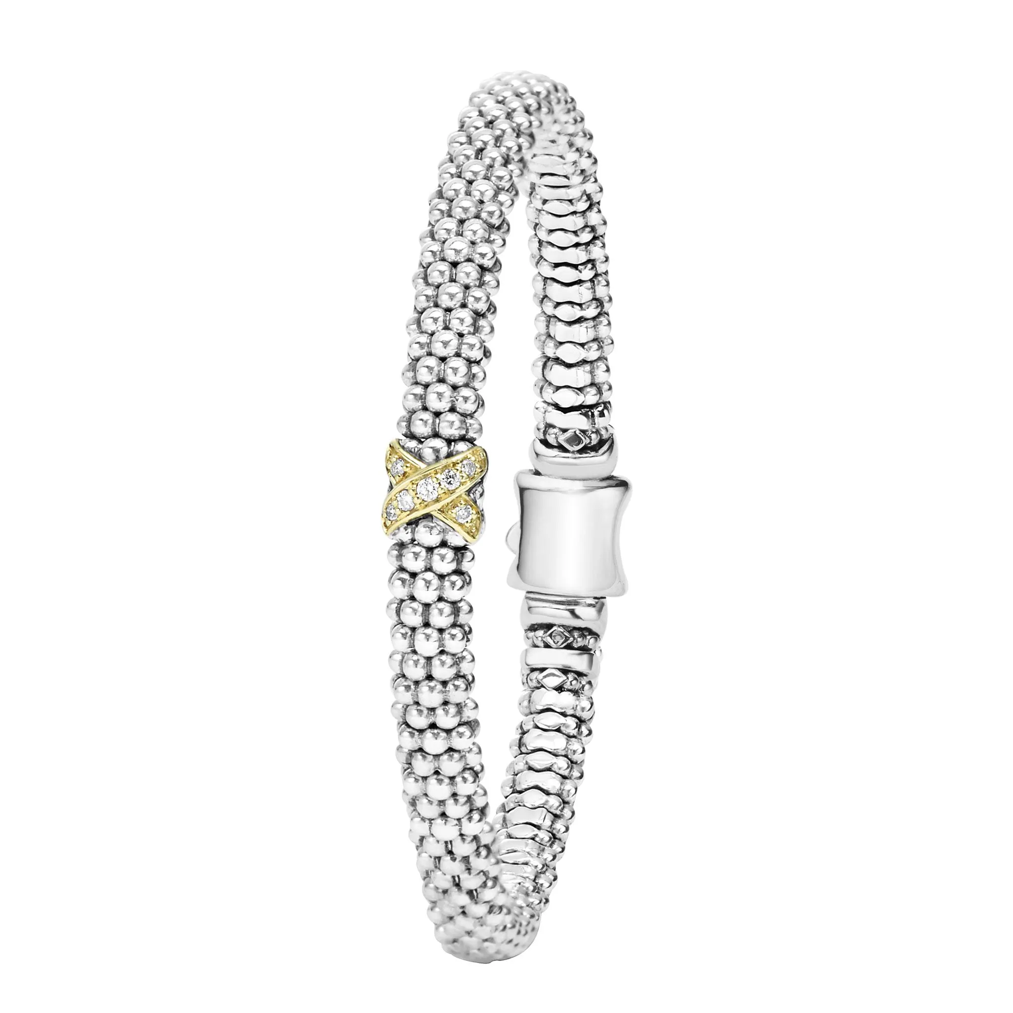 Embrace Single Station X Two-Tone Diamond Bracelet | 6mm