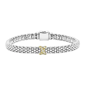Embrace Single Station X Two-Tone Diamond Bracelet | 6mm
