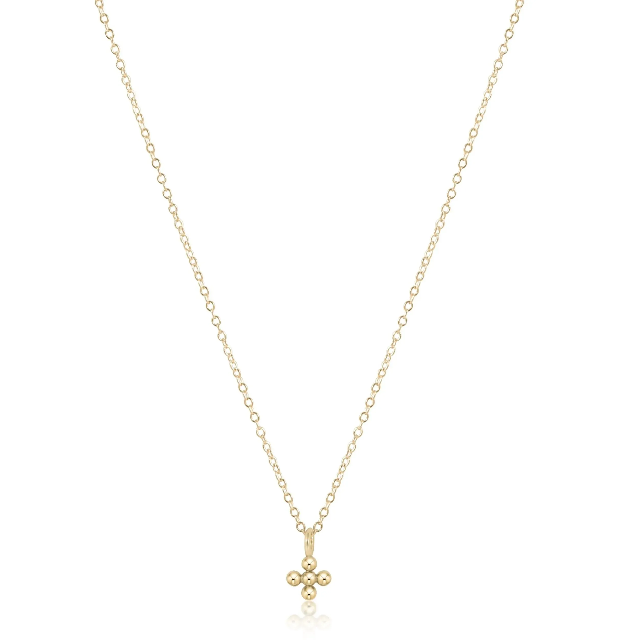 Enewton - necklace gold - classic beaded signature cross small gold charm