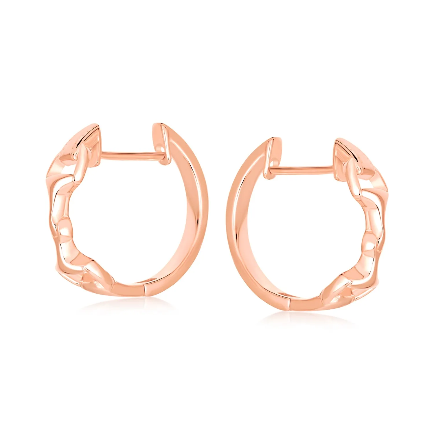Equestrian Horse Gift Snaffle Bit Hoop Huggie Earrings 14K Gold Plated Silver