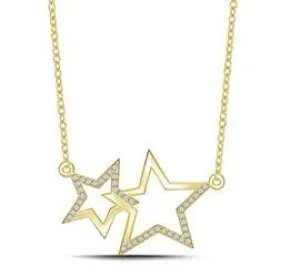 EternalDia Double Star Pendant Necklace