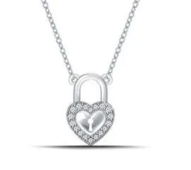EternalDia Heart-Shaped Lock Pendant Necklace