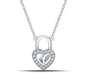 EternalDia Heart-Shaped Lock Pendant Necklace