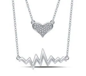 EternalDia Heart with Heartbeat Necklace