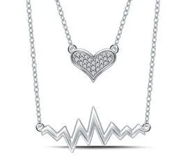 EternalDia Heart with Heartbeat Necklace