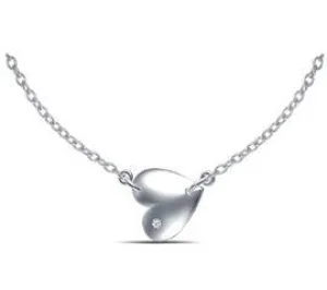 EternalDia Sideways Heart One Pendant Necklace