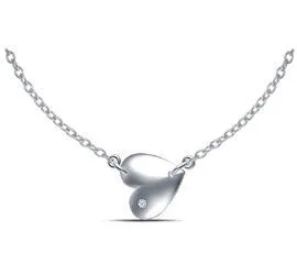 EternalDia Sideways Heart One Pendant Necklace