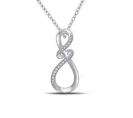 EternalDia Swirl Infinity Loop Pendant Necklace