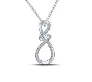 EternalDia Swirl Infinity Loop Pendant Necklace