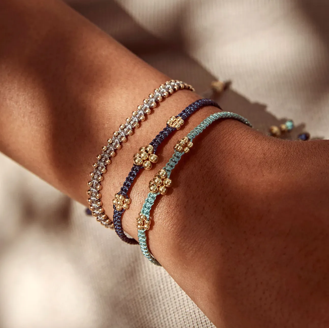 Fairley, Blossom Rope Bracelet | Sage Green