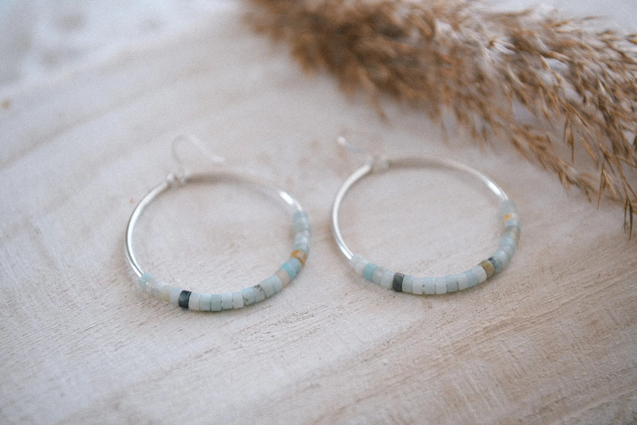 Far Out Sterling Silver and Gemstone Hoop Earrings