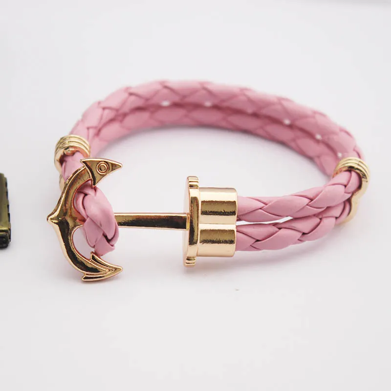 Fashion Punk Leather Bracelet Men Gold Anchor Bracelet Christmas Gift tom Hope Friendship Feme Bracelets