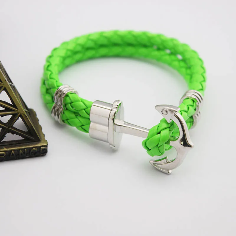Fashion Punk Leather Bracelet Men Gold Anchor Bracelet Christmas Gift tom Hope Friendship Feme Bracelets