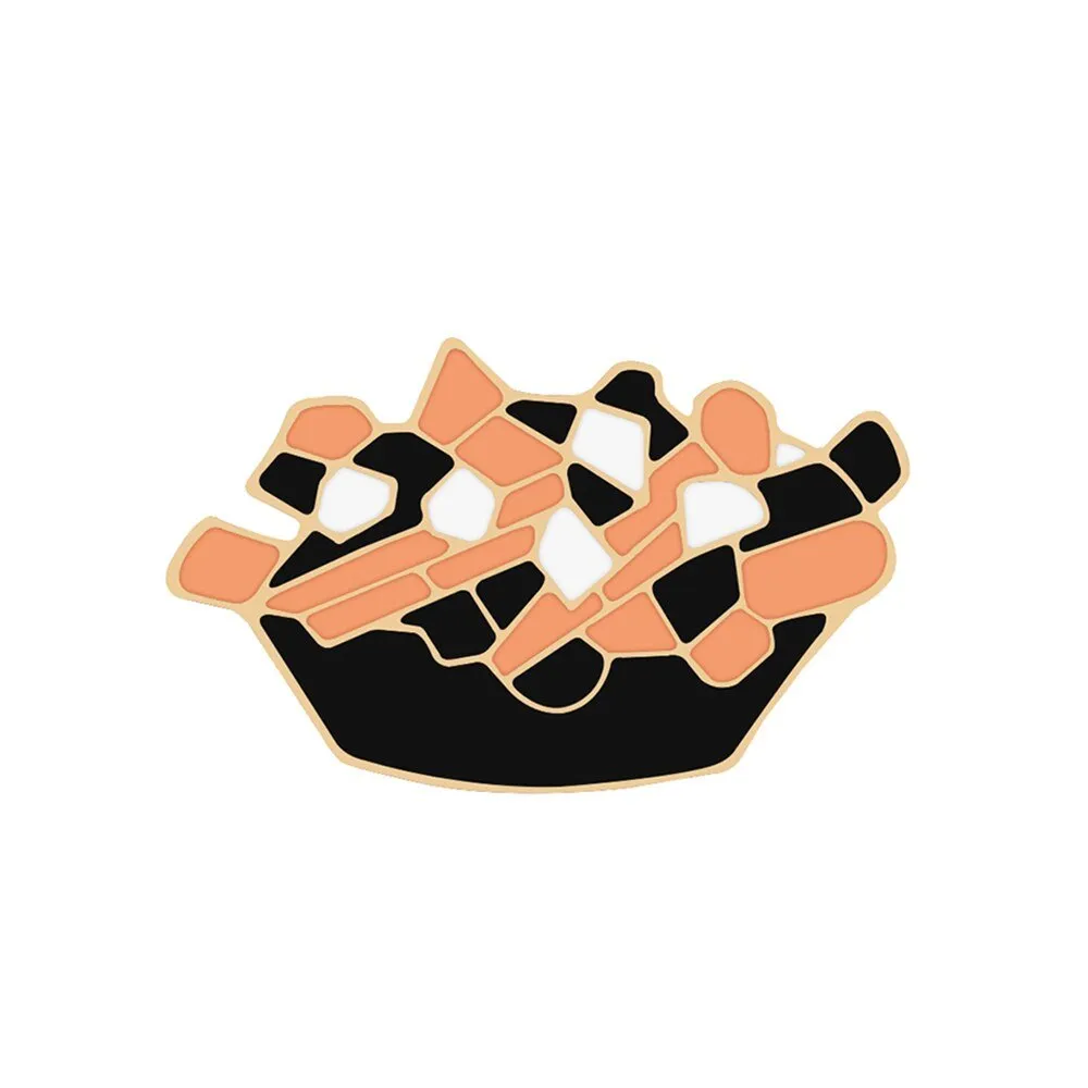 Fast Food Enamel Brooch Pins: Pizza, Hamburger, Hot Dog