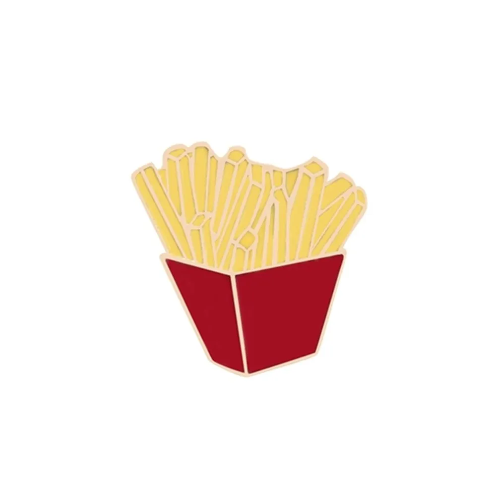 Fast Food Enamel Brooch Pins: Pizza, Hamburger, Hot Dog
