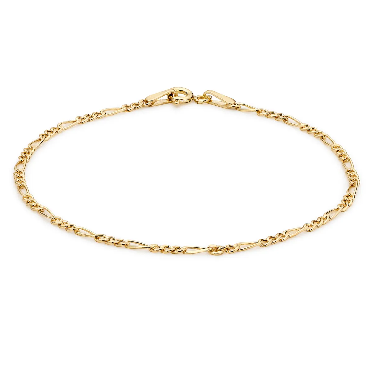 Figaro Link Charm Bracelet | 9K Solid Gold