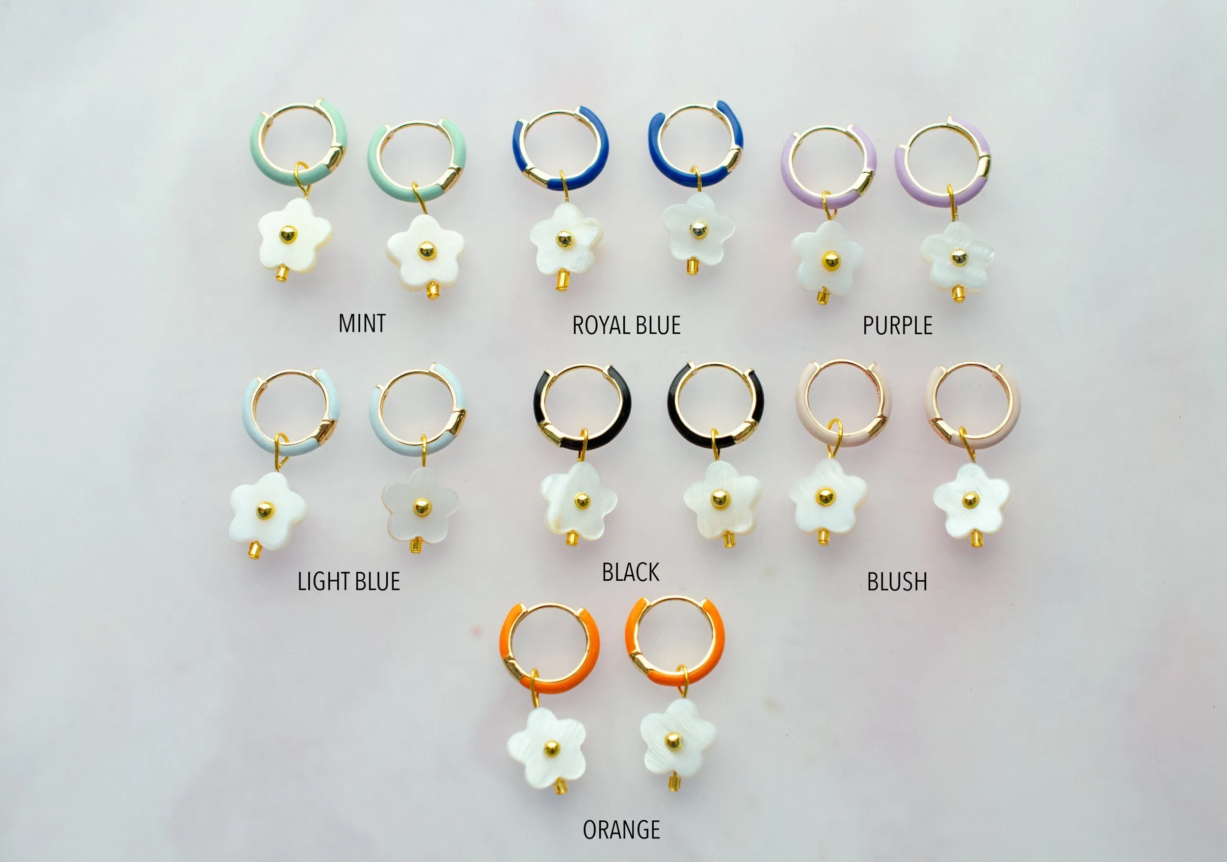 Flower Hoop Earrings, Pearl huggie hoops, flower dangle earrings, gold hoop earrings, flower earrings, small dangle earrings, gift for her,