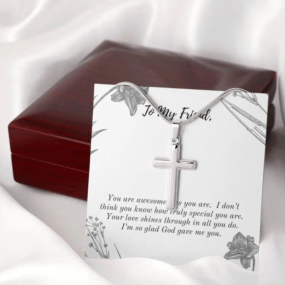 Friend, God gave me you-Artisan Cross Necklace