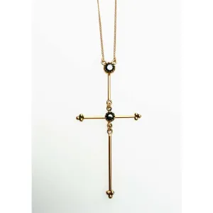 Garland Cross Necklace (N:GC-bg-a3-a3)