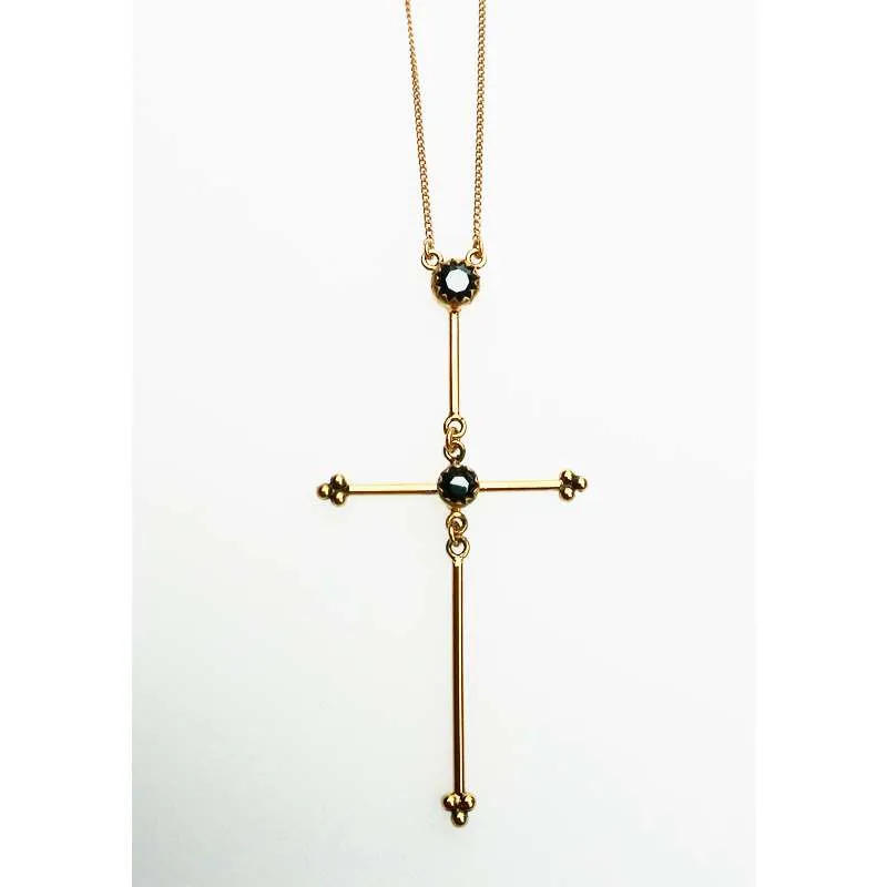 Garland Cross Necklace (N:GC-bg-a3-a3)