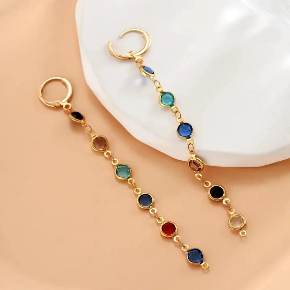 Gem Drop Hoop Earrings