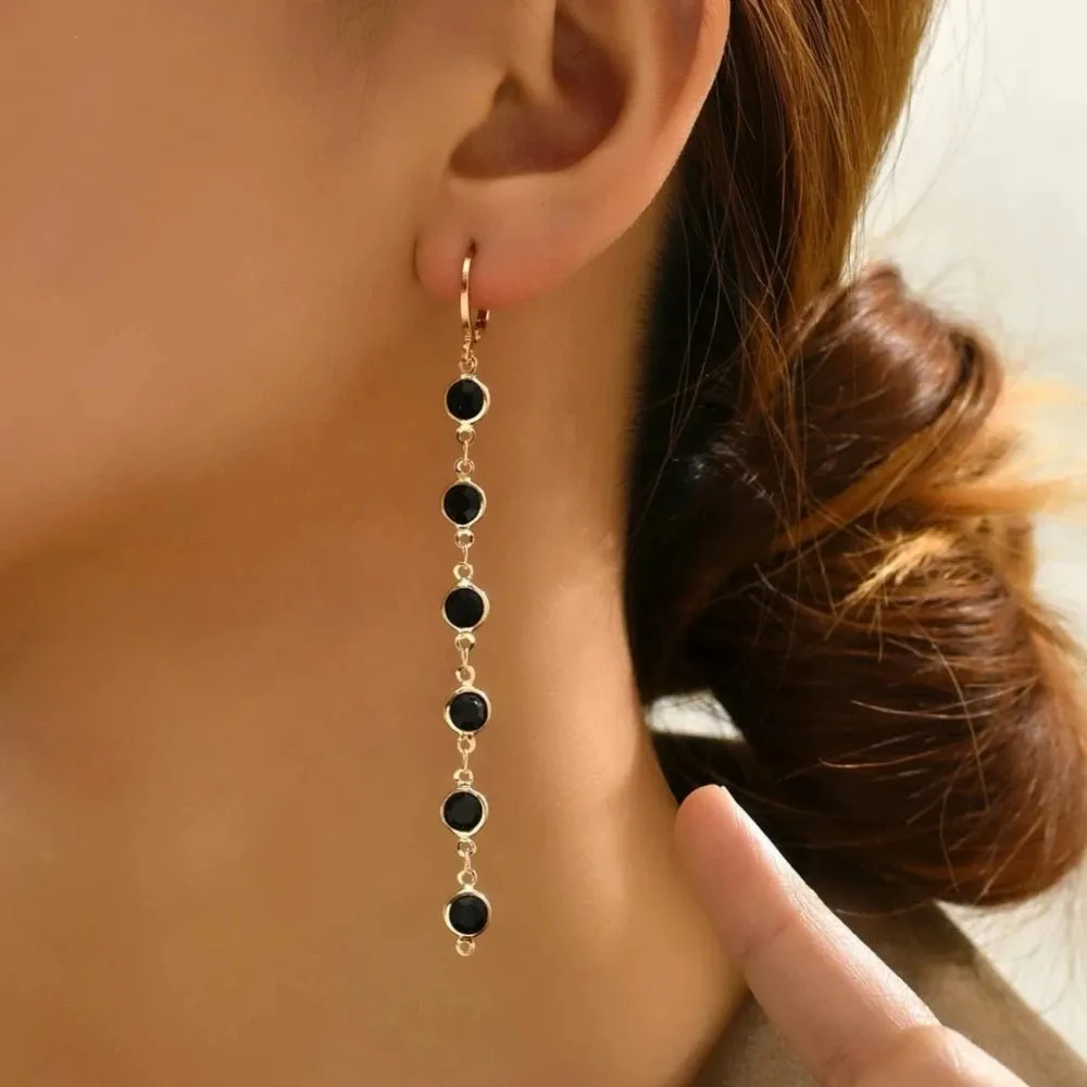 Gem Drop Hoop Earrings