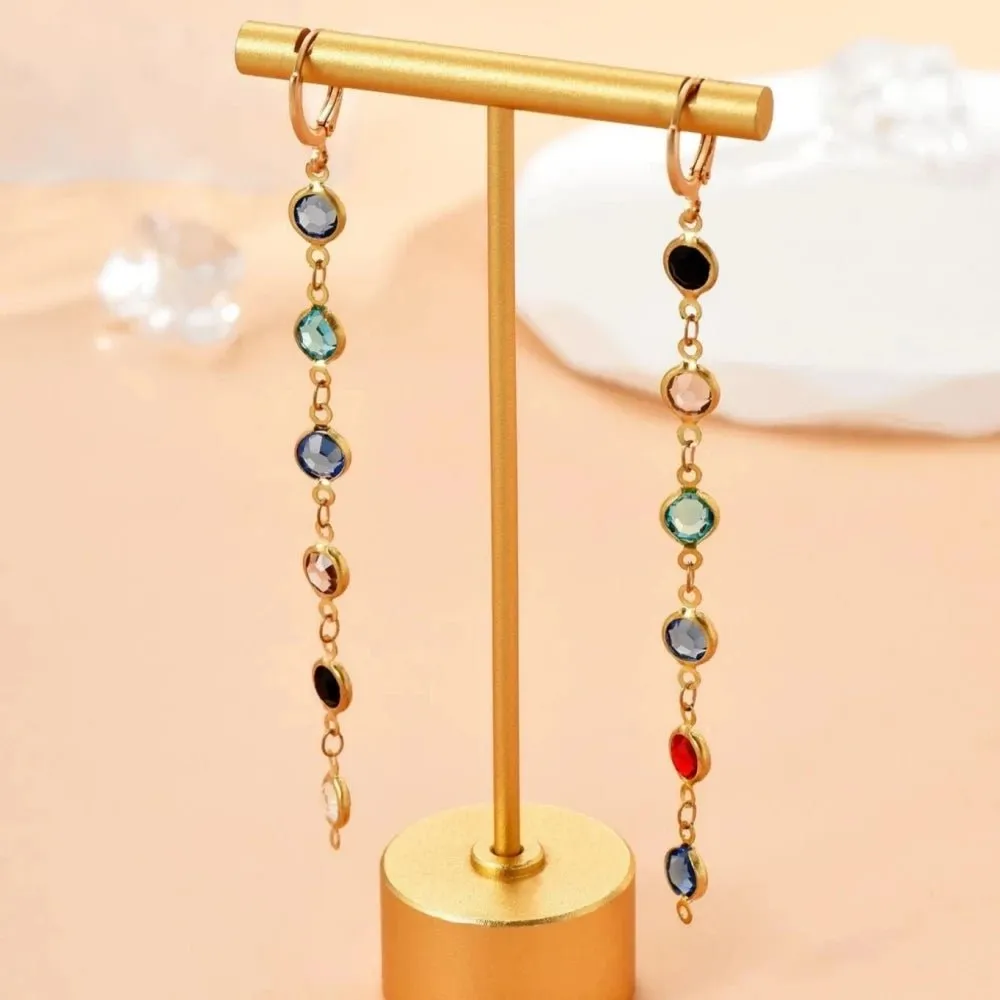 Gem Drop Hoop Earrings