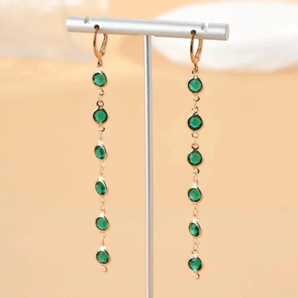 Gem Drop Hoop Earrings