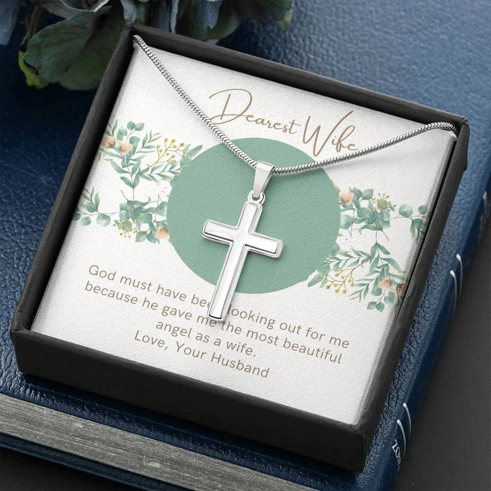 God gave me an angel-Artisan Cross Necklace