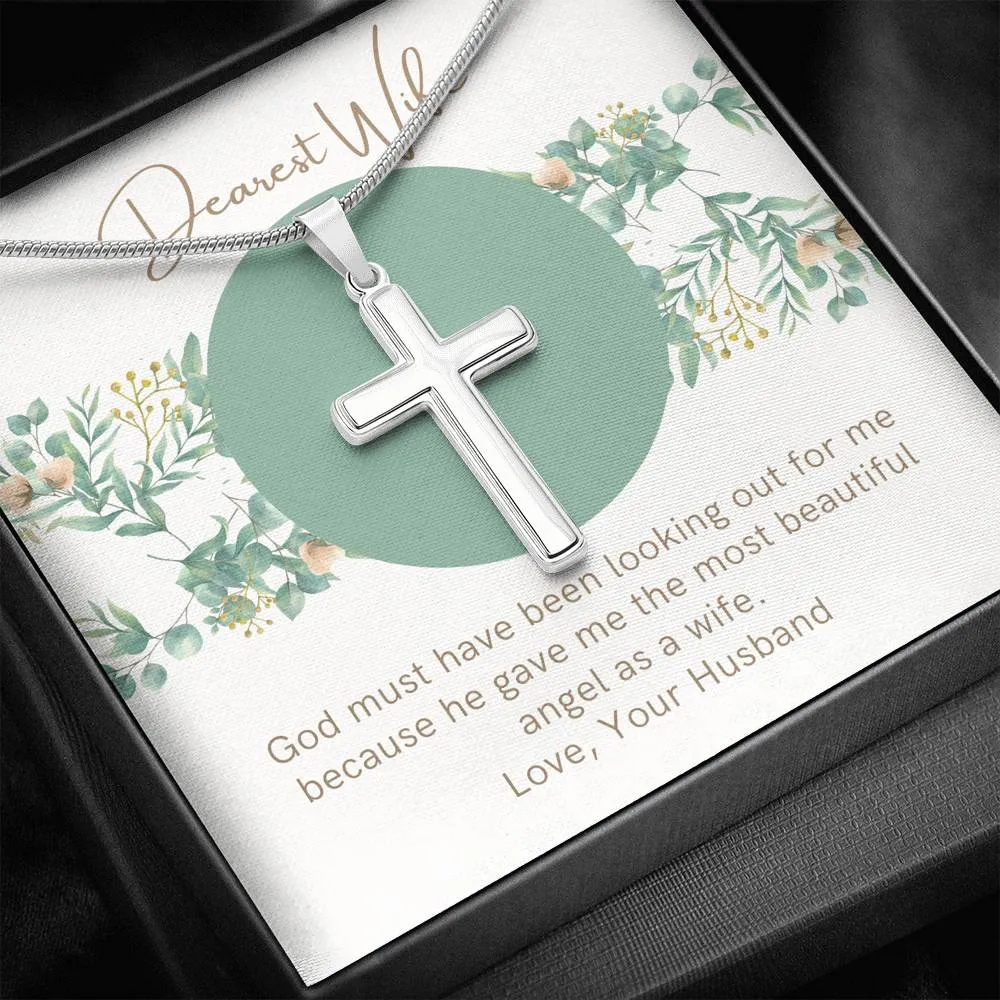 God gave me an angel-Artisan Cross Necklace