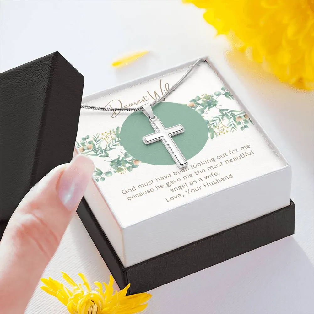 God gave me an angel-Artisan Cross Necklace