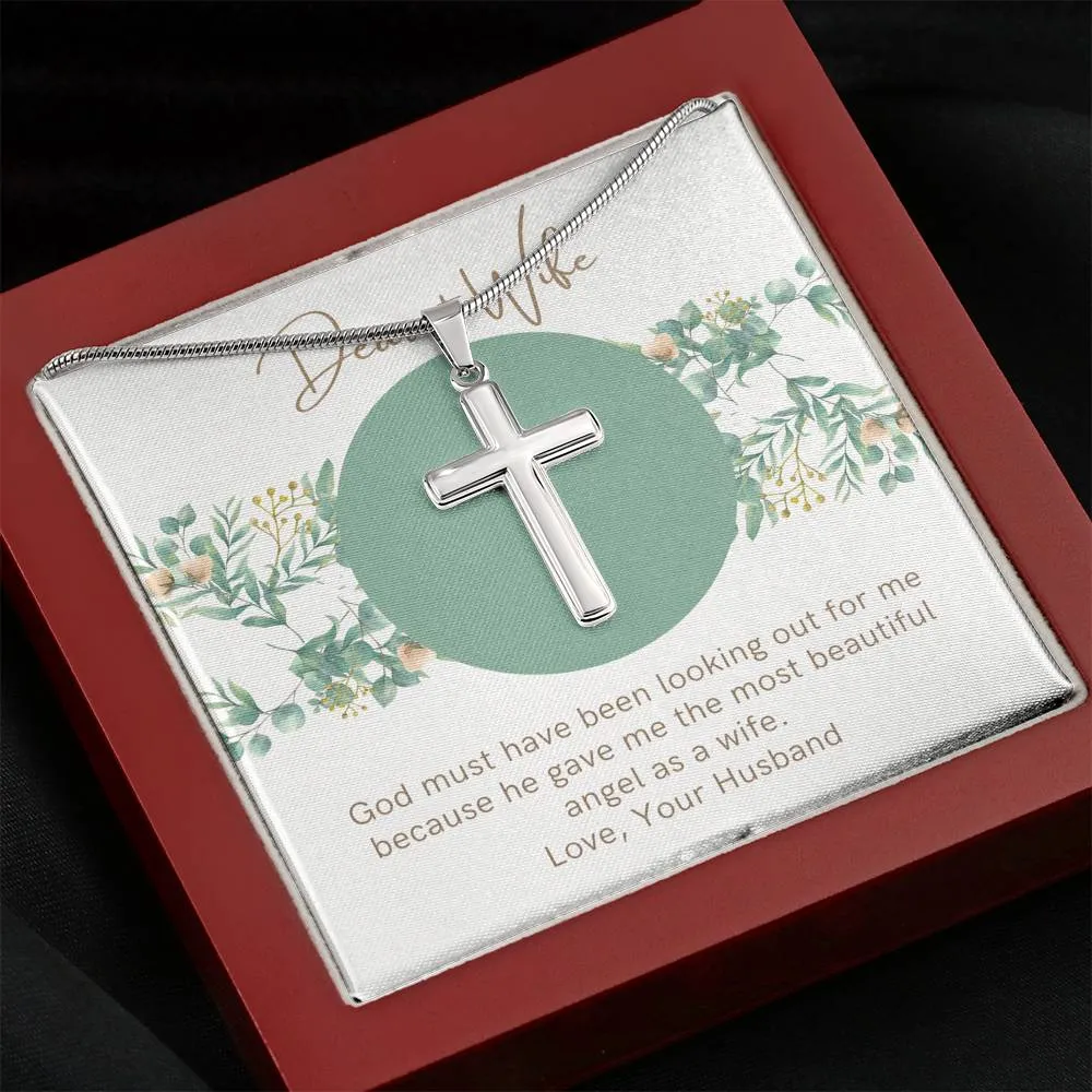 God gave me an angel-Artisan Cross Necklace