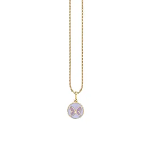 Gold & Enamel Tiny Butterfly Medallion Charm