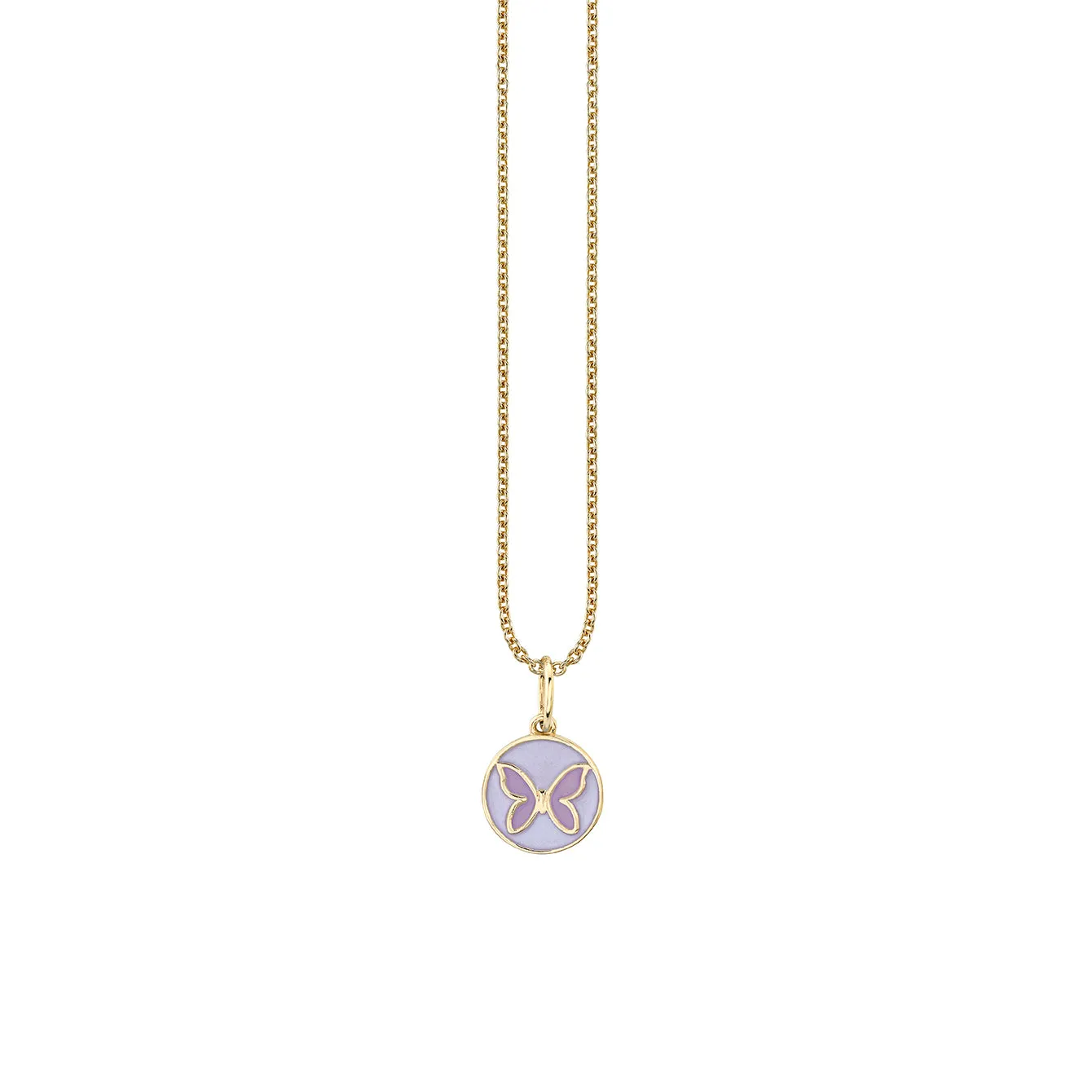 Gold & Enamel Tiny Butterfly Medallion Charm