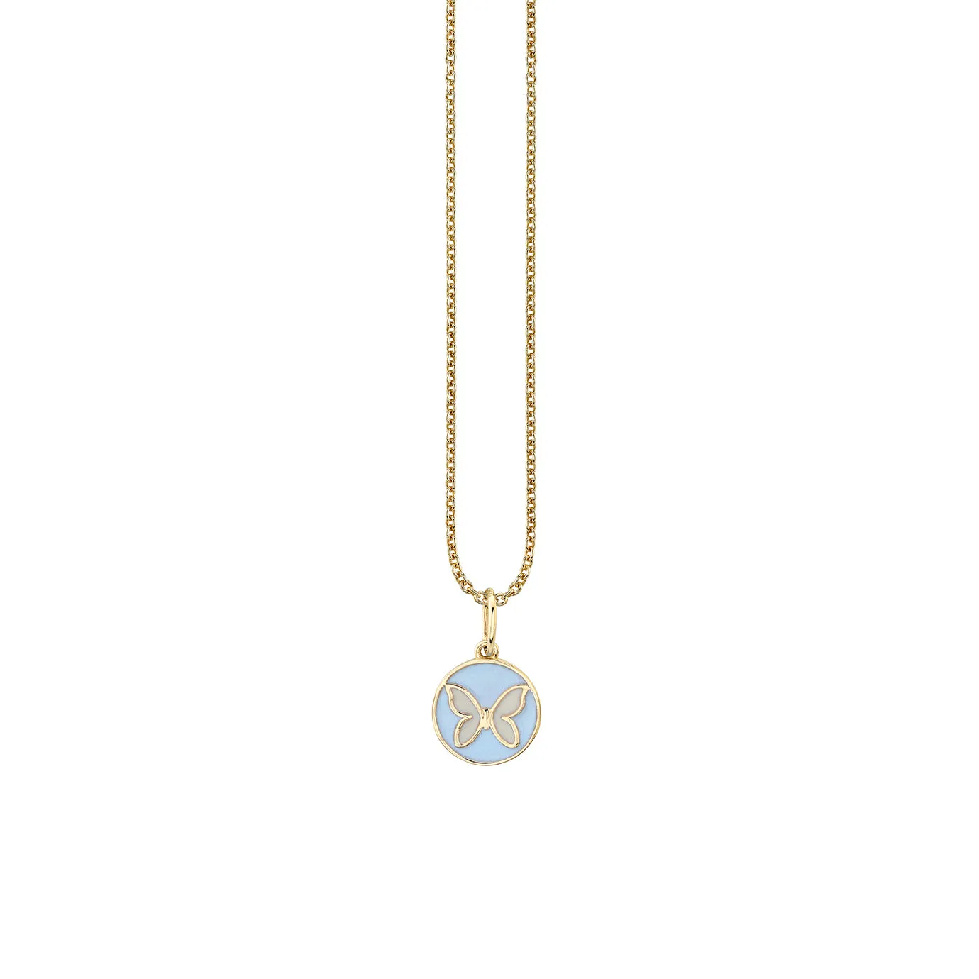 Gold & Enamel Tiny Butterfly Medallion Charm