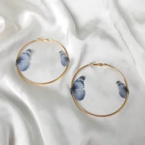 Gold Butterfly Hoop Earrings - Lightweight Hoop Earrings, Butterfly Earrings, Hoop Earrings, Cute Earrings, Gold Earrings, Gold Jewellery