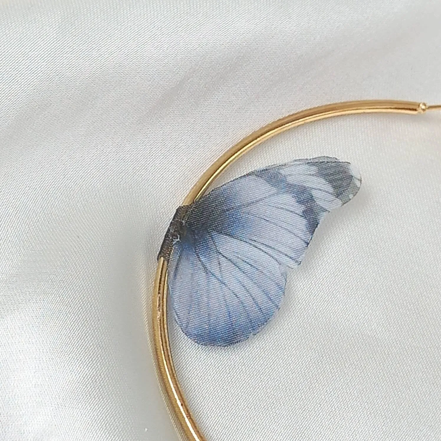 Gold Butterfly Hoop Earrings - Lightweight Hoop Earrings, Butterfly Earrings, Hoop Earrings, Cute Earrings, Gold Earrings, Gold Jewellery
