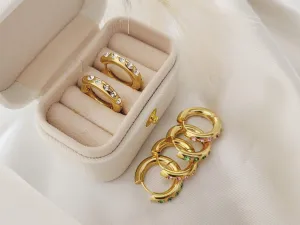 Gold Filled Hoop CZ  Earrings ,Minimalist Jewelry,Birthday Gift.