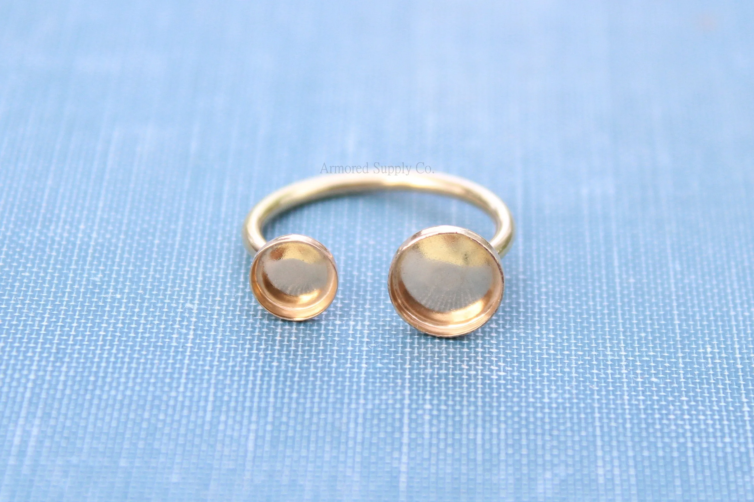 Gold Filled Open Adjustable Bezel Cup Ring blank