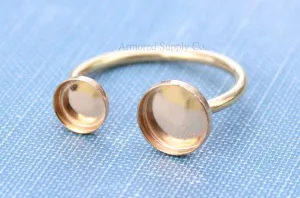 Gold Filled Open Adjustable Bezel Cup Ring blank