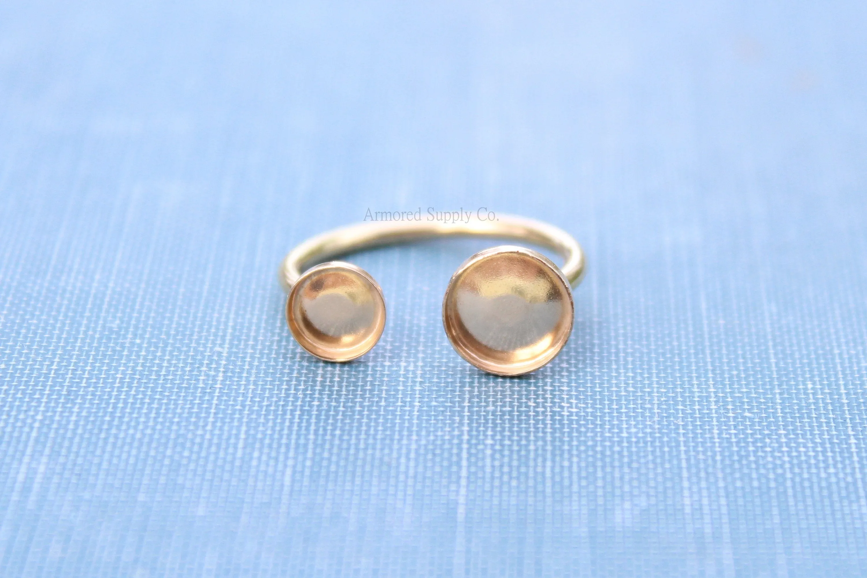 Gold Filled Open Adjustable Bezel Cup Ring blank