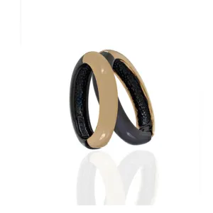 Gold Tone & Hematite Hoop-Eze Earrings