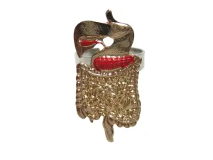 Gold Toned Anatomical Medical Intestines Stomach Adjustable Size Fashion Ring