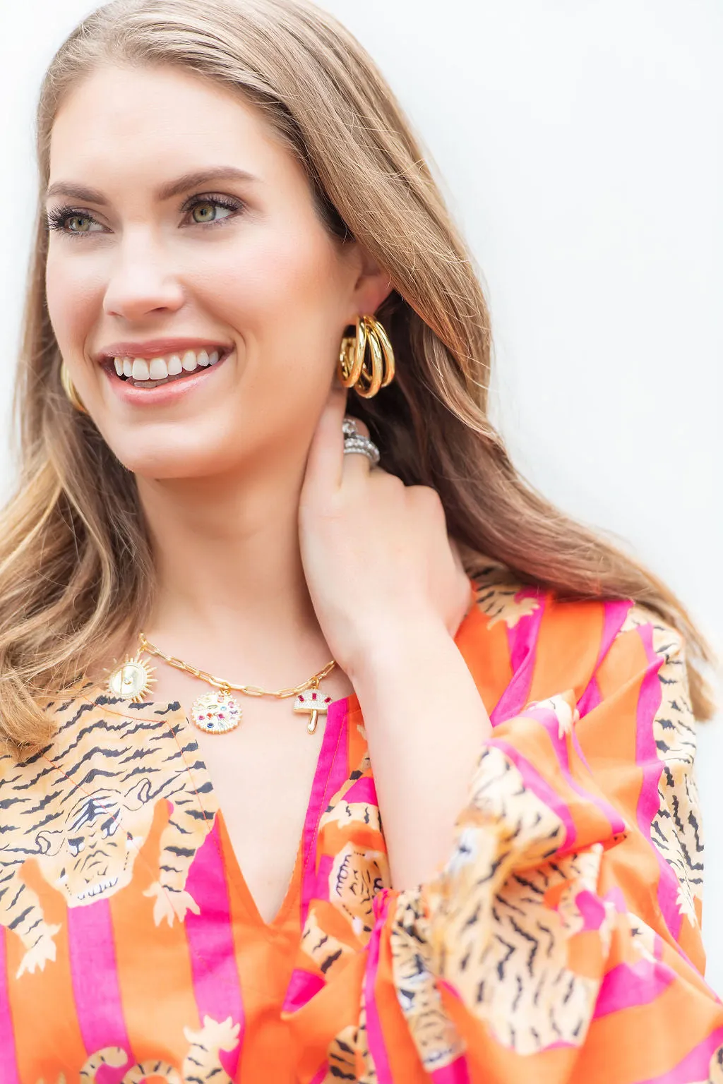 Gold Triple Hoop Earring